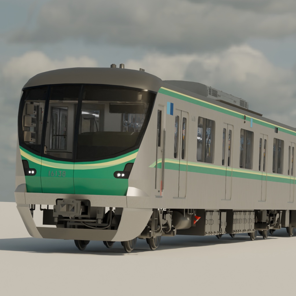千代田線風地下鉄電車3Dモデル【blendファイル】