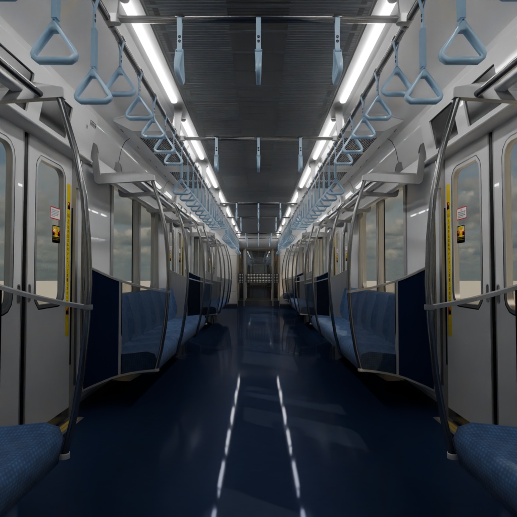 千代田線風地下鉄電車3Dモデル【blendファイル】