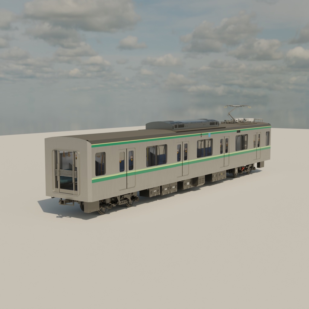 千代田線風地下鉄電車3Dモデル【blendファイル】