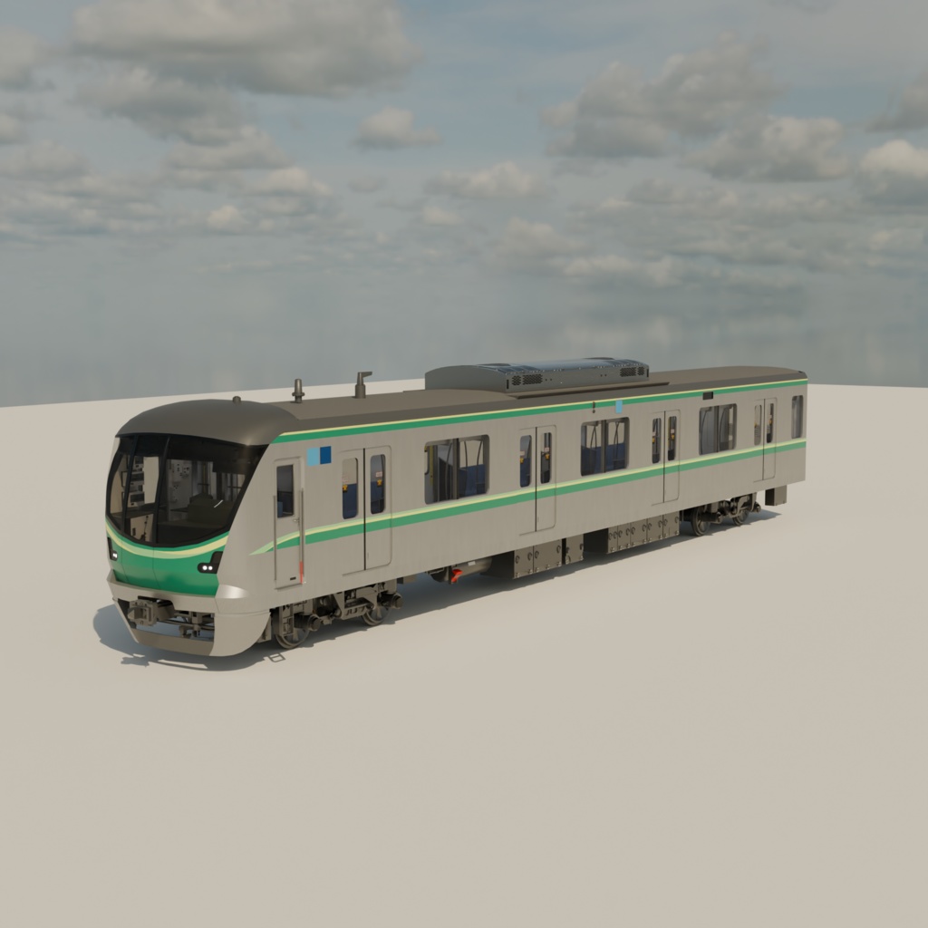 千代田線風地下鉄電車3Dモデル【blendファイル】