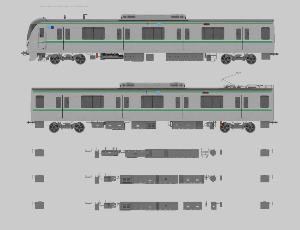 千代田線風地下鉄電車3Dモデル【blendファイル】
