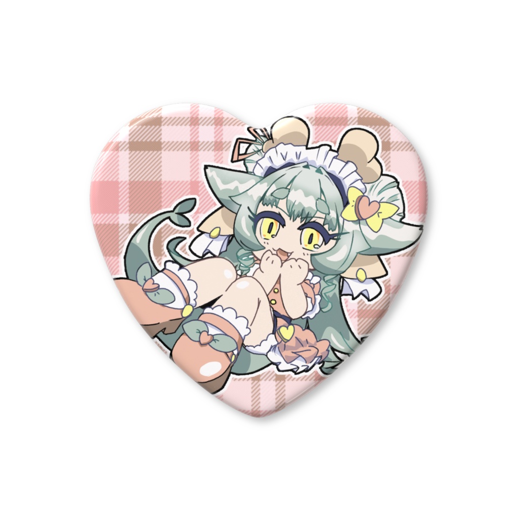 【2月限定】竜田けま ハート型缶バッジ バレンタインVer