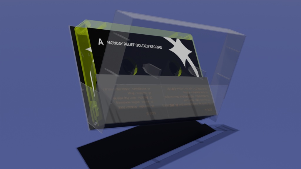 [3D Model] MONDAY RELIEF "Golden Record" Cassette tape