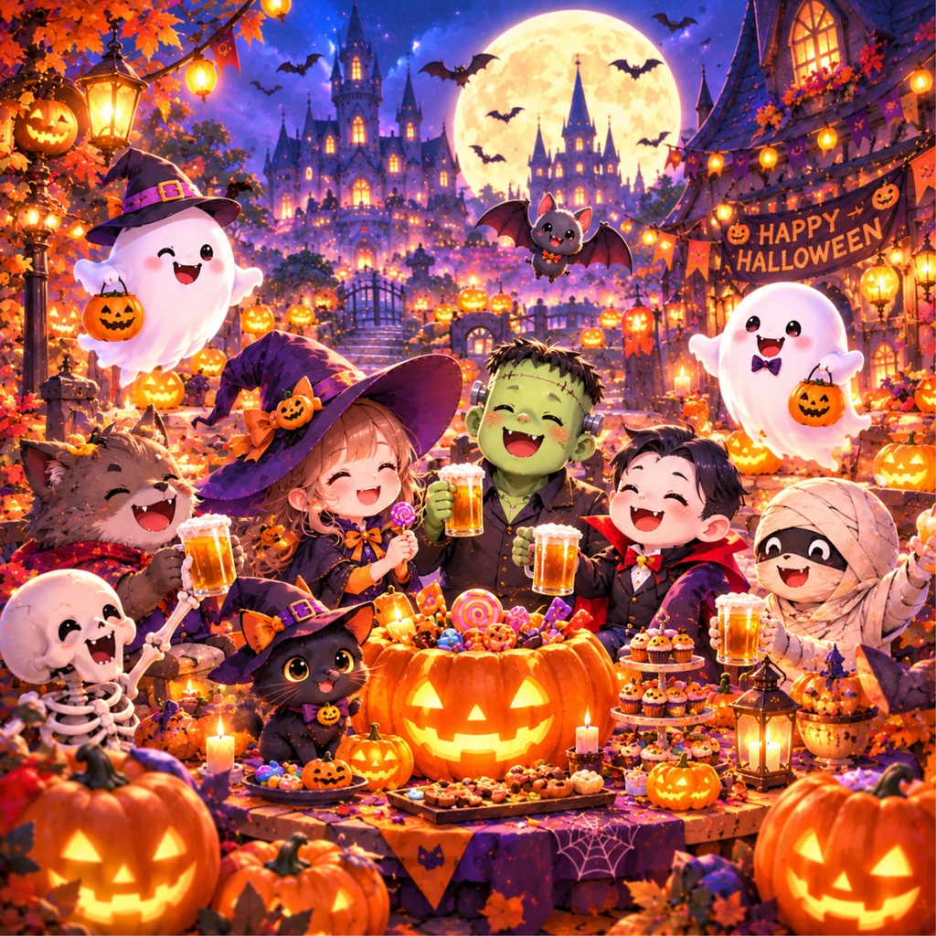 ハロウィンデザインデジタルペーパー