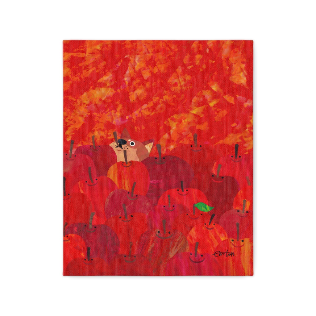 『たくさんのリンゴスマイル』キャンバスイラスト(複製画) サイズ:F3(27.3cm×22cm) 商品No.0141F3