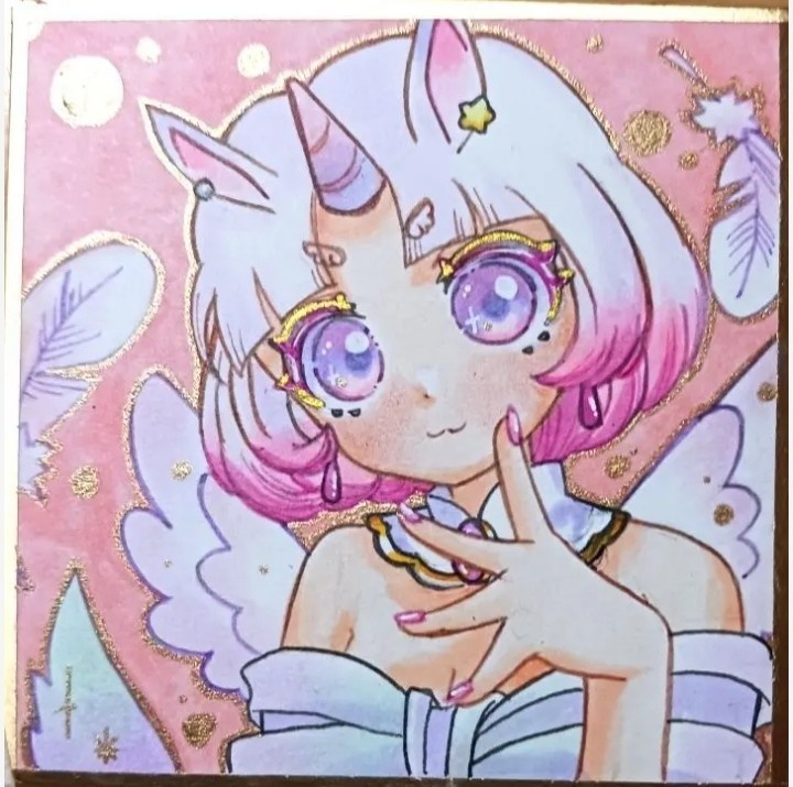手描きアナログイラスト　豆色紙