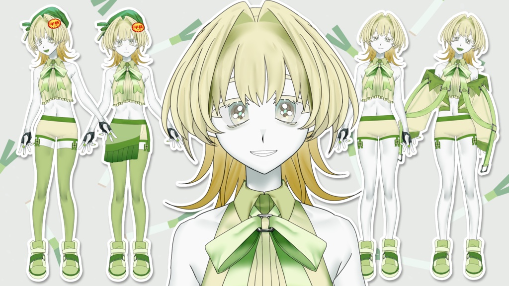 【限定1点】ネギモチーフの女の子【VTS対応】