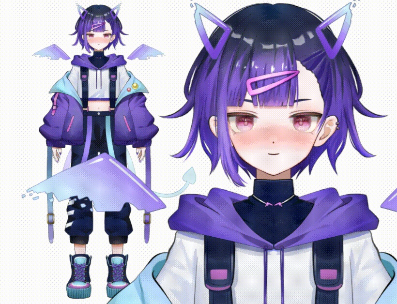 ☆12月31日まで1000円セール!☆紫デビルの男の子【汎用モデル】