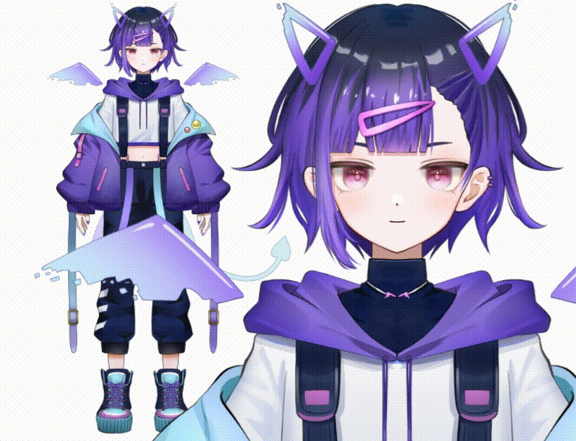 ☆12月31日まで1000円セール！☆紫デビルの男の子【汎用モデル】