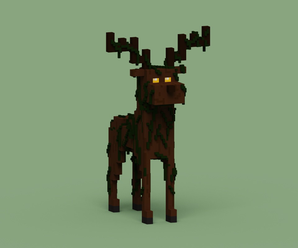 オリジナル3Dモデル ボクセルなシカ