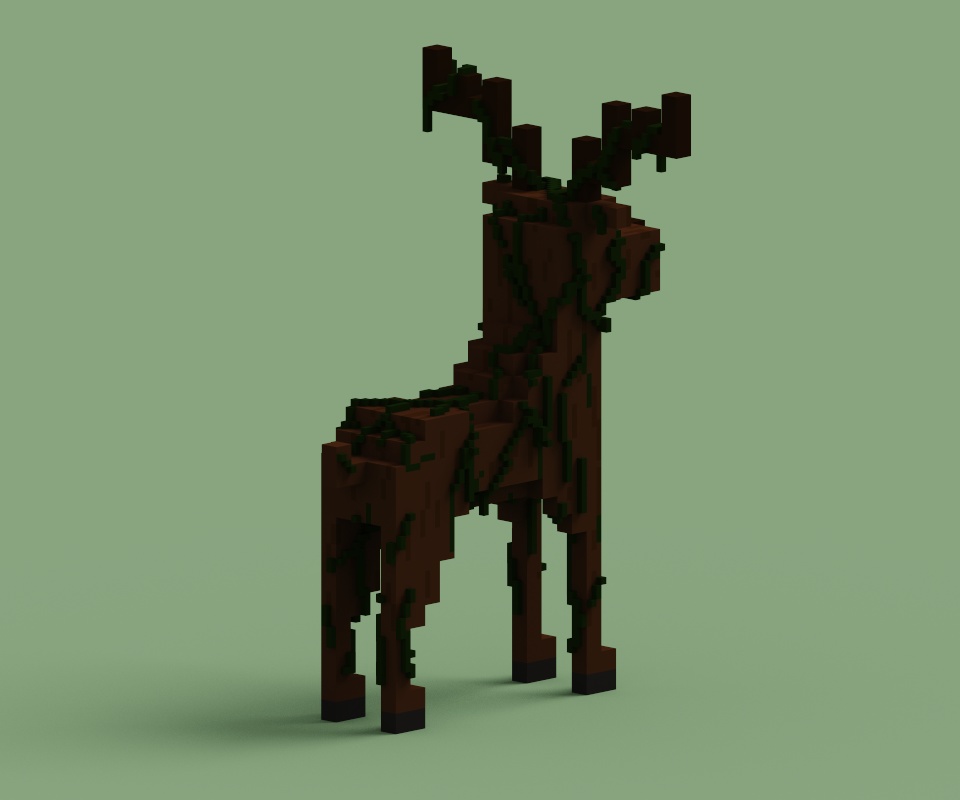 オリジナル3Dモデル ボクセルなシカ