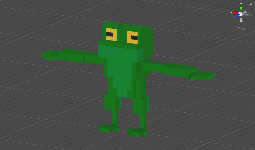 オリジナル3Dモデル ボクセルなカエル