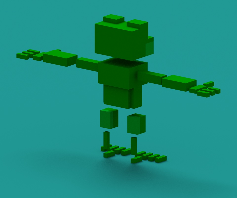 オリジナル3Dモデル ボクセルなカエル