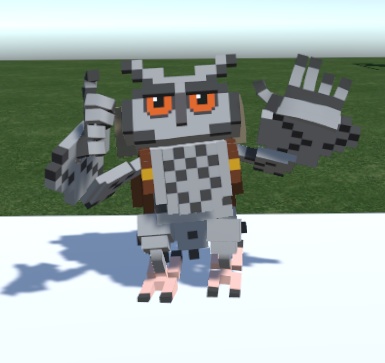 オリジナル3Dモデル ボクセルなフクロウ