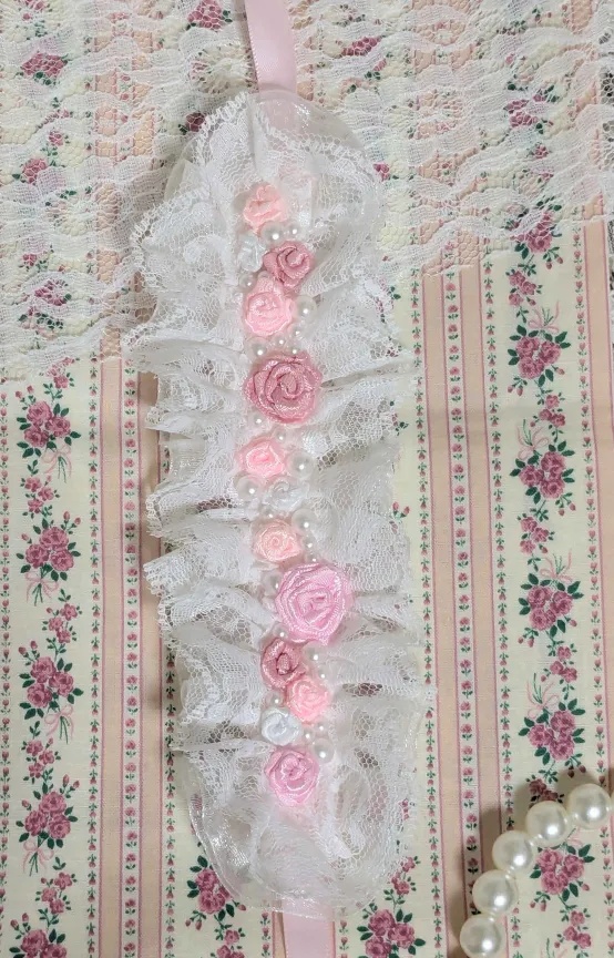 バラのヘッドドレス(ピンク)【ぬいぐるみ用】