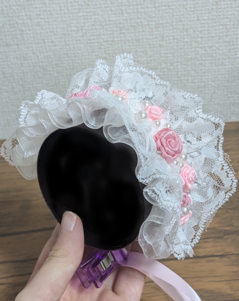 バラのヘッドドレス(ピンク)【ぬいぐるみ用】