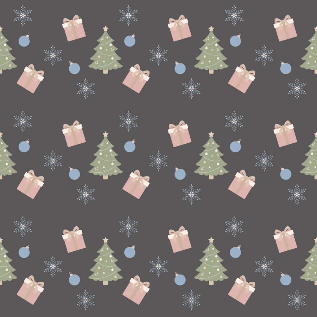 2枚セット　クリスマス　クリスマスツリー　プレゼント　雪の結晶　オーナメント　ラッピングペーパー　デジタルペーパー　壁紙　手帳　デコレーション　背景素材　デジタル手帳　柄　ベビー　　