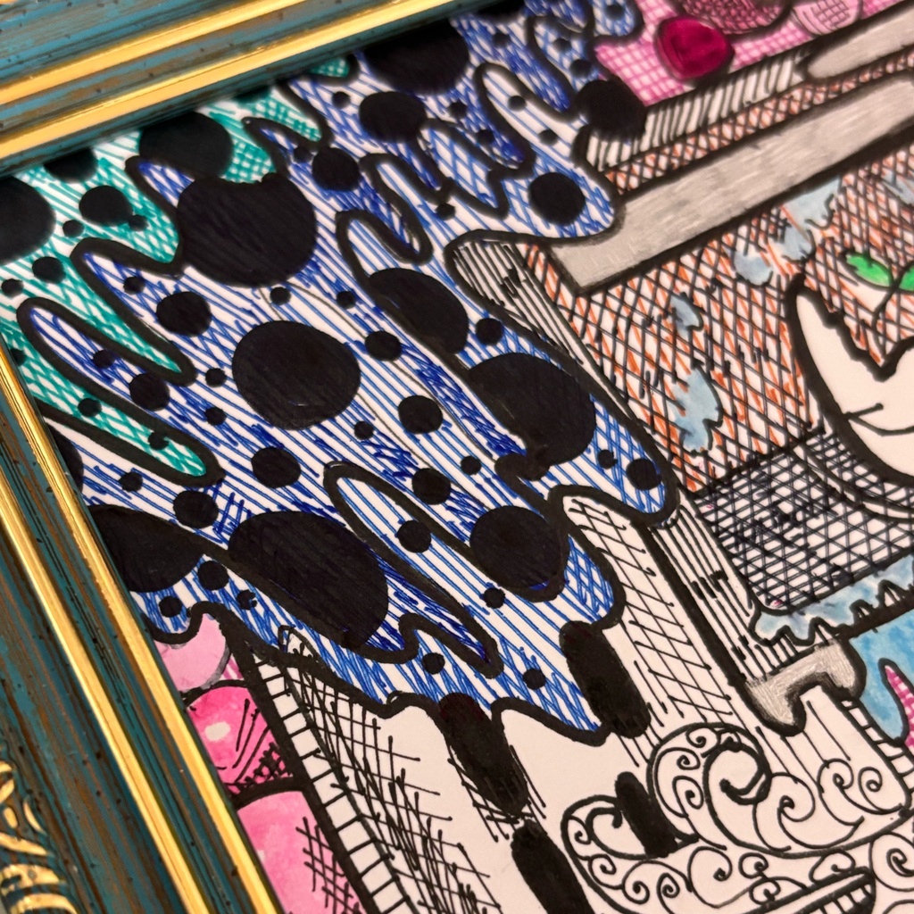 フルカラーペン画 原画 タイトル:「禁忌」