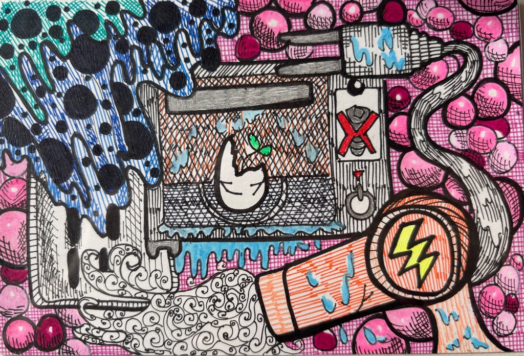 フルカラーペン画 原画 タイトル:「禁忌」