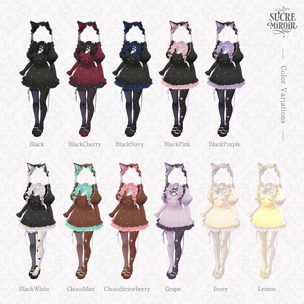 〖発売記念SALE〗WhiteKerria〖複数アバター対応衣装〗