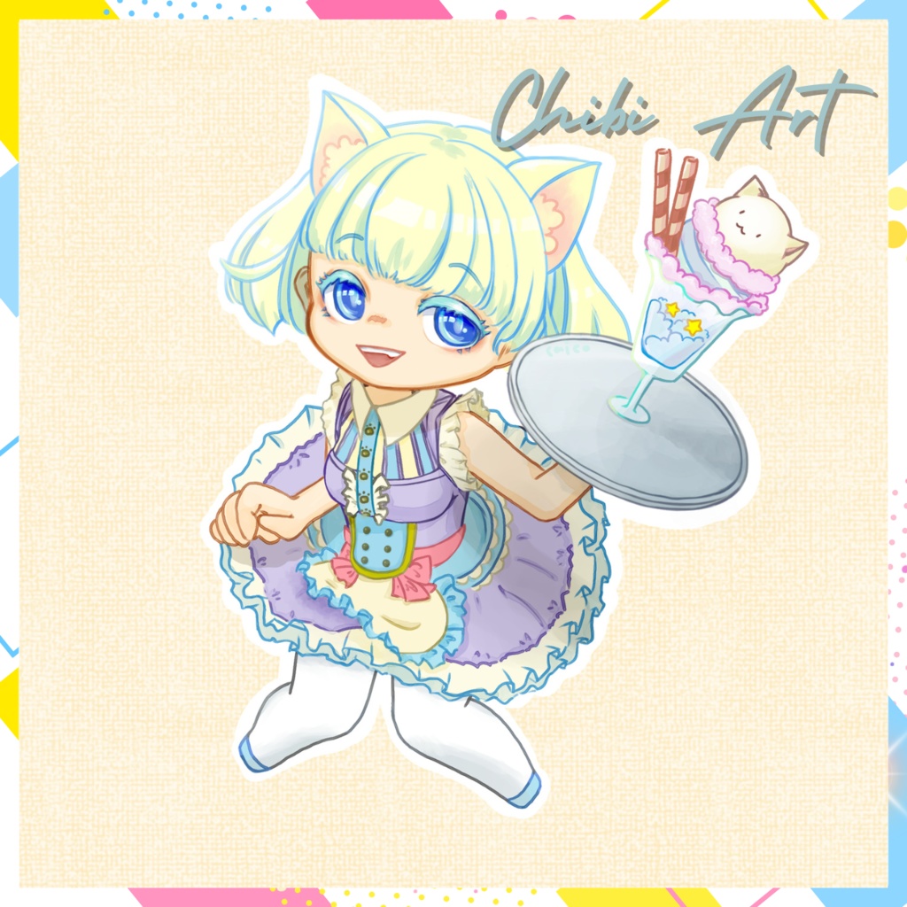 【Live2Dモデル】【汎用モデル】【VTS対応】マカロン色白猫メイド娘ちゃん