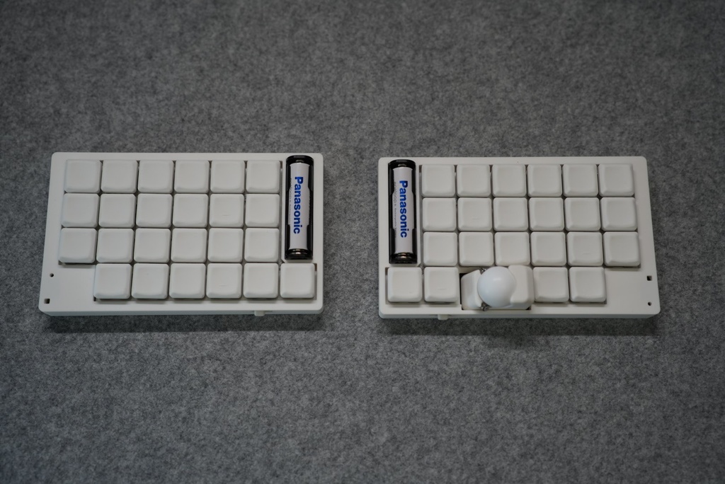 CLine46 トラックボール搭載 オーソリニア 無線分割キーボード(単4電池駆動)