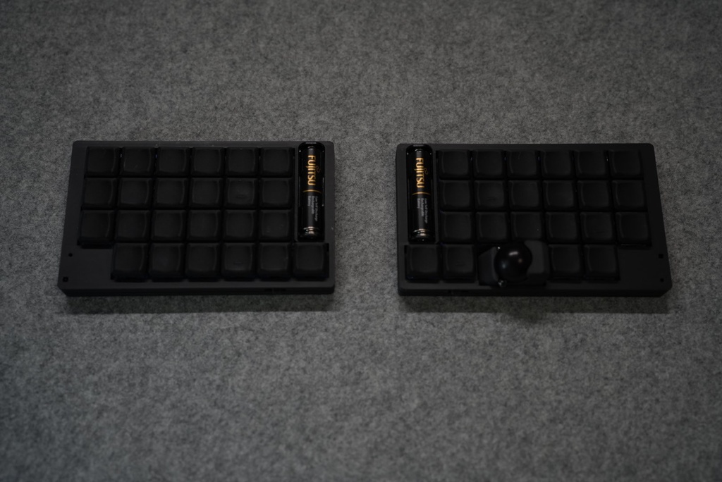 CLine46 トラックボール搭載 オーソリニア 無線分割キーボード(単4電池駆動)