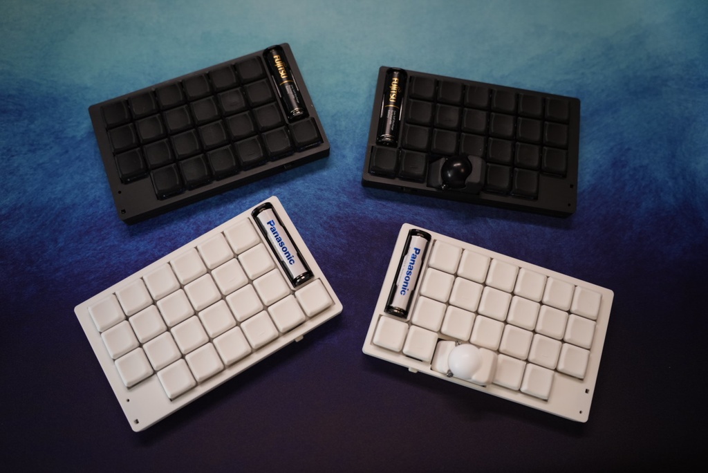 CLine46 トラックボール搭載 オーソリニア 無線分割キーボード（単4電池駆動）