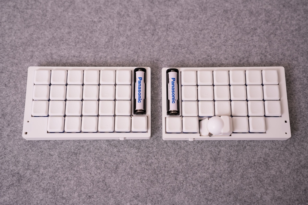 CLine46 トラックボール搭載 オーソリニア 無線分割キーボード(単4電池駆動)