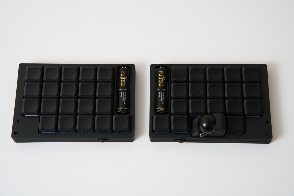 CLine38 トラックボール搭載 オーソリニア 無線分割キーボード(単4電池駆動)
