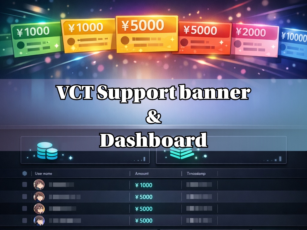 VCT Support Banner & Dashboard（dev版）｜わんコメ用 支援表示＋管理ツール