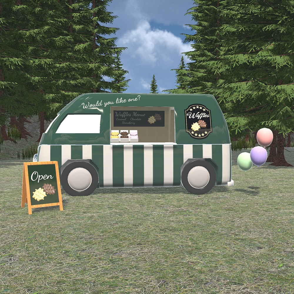 【3Dモデル】ワッフルショップ