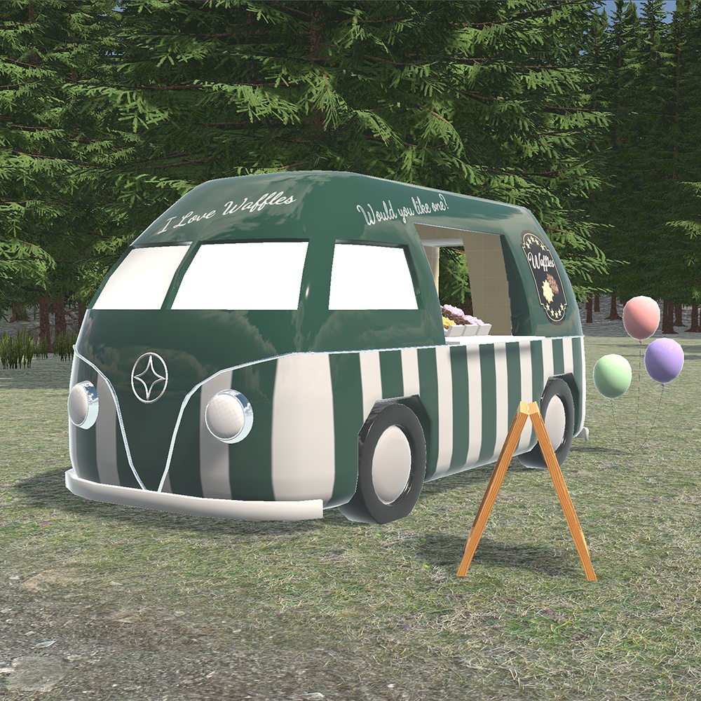 【3Dモデル】ワッフルショップ