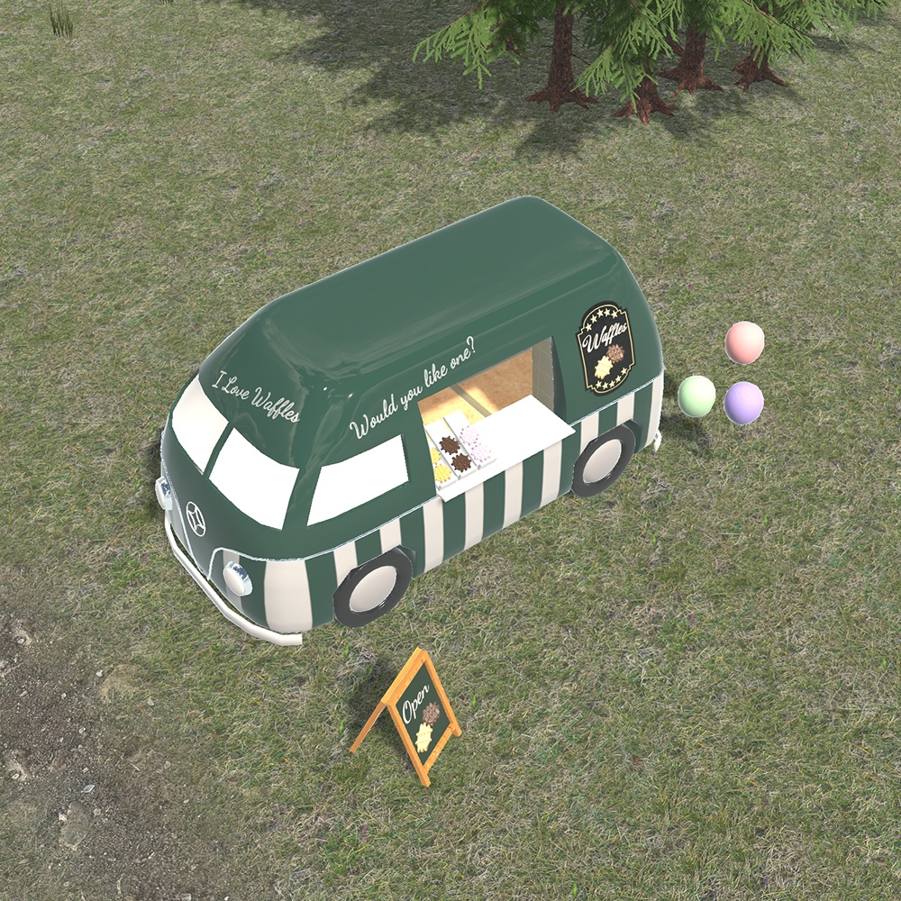 【3Dモデル】ワッフルショップ