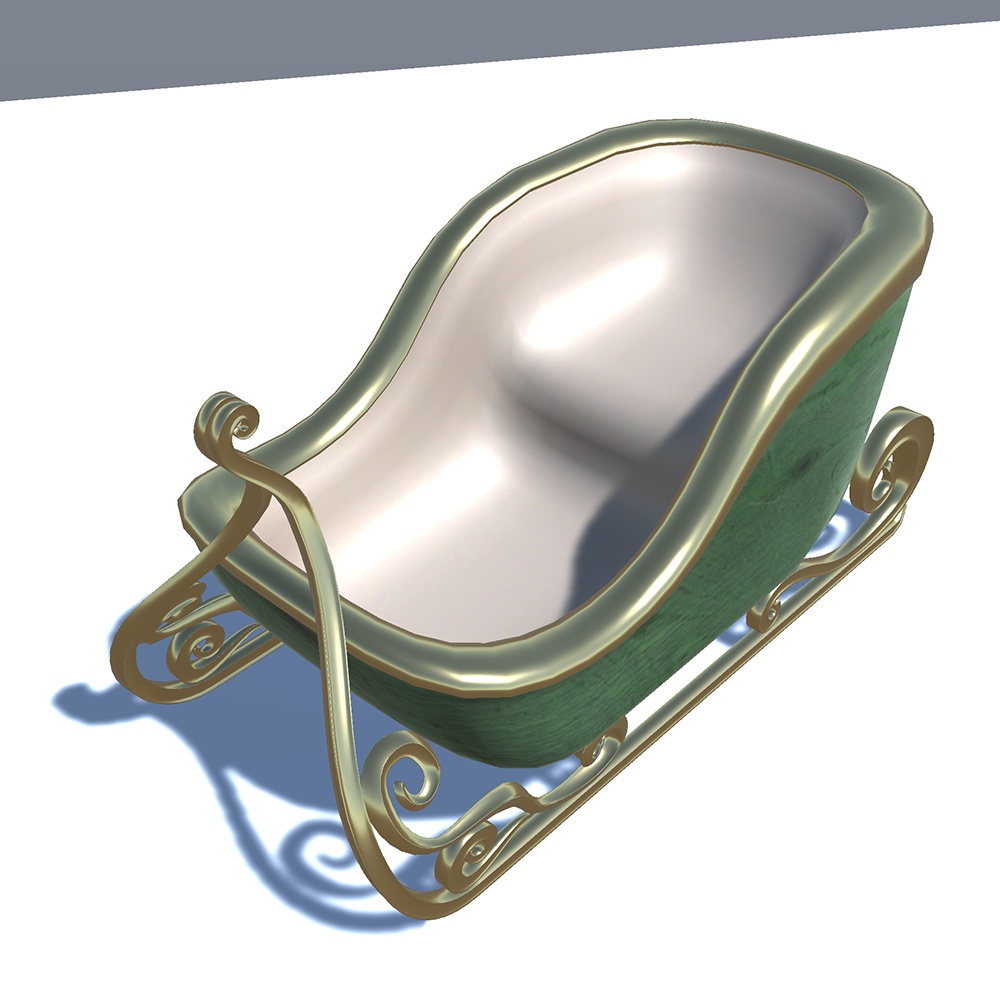 【3Dモデル】そりと雪の結晶セット