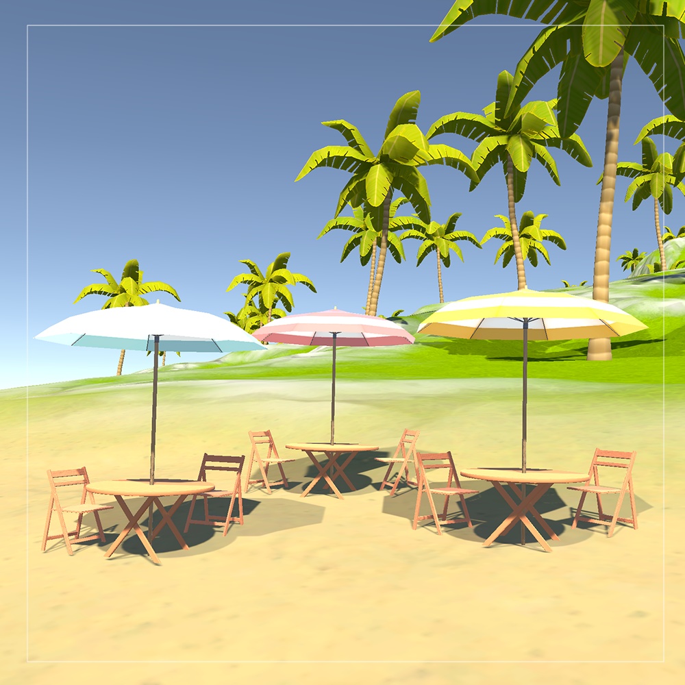 【3Dモデル】パラソルセット