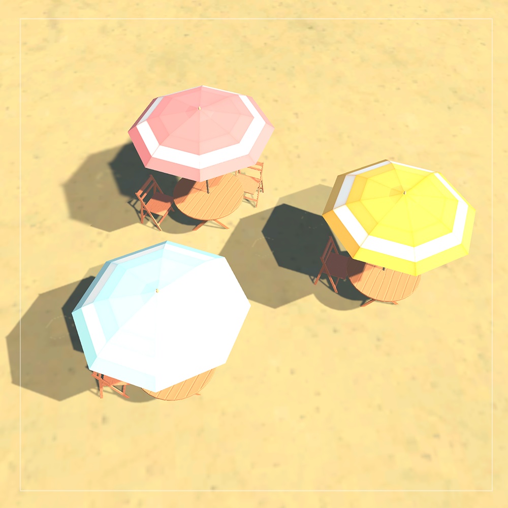 【3Dモデル】パラソルセット
