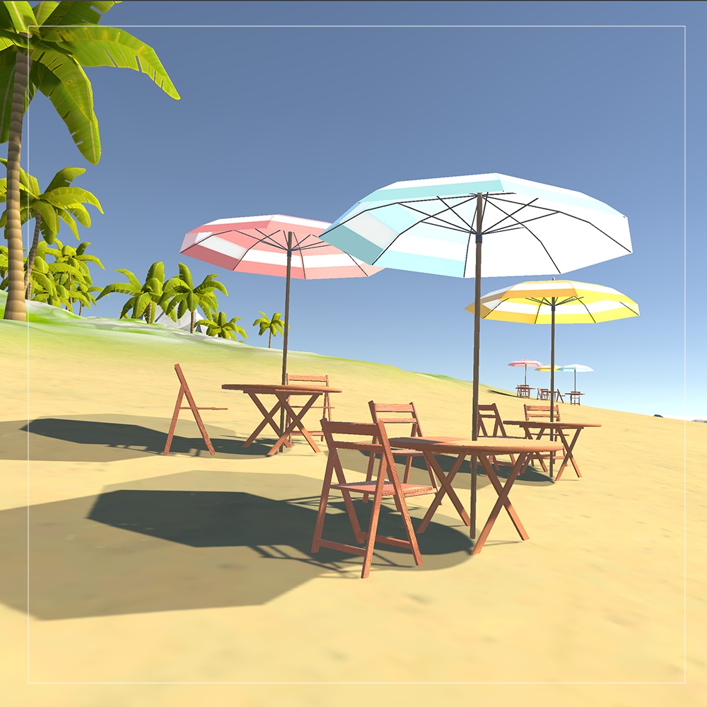 【3Dモデル】パラソルセット