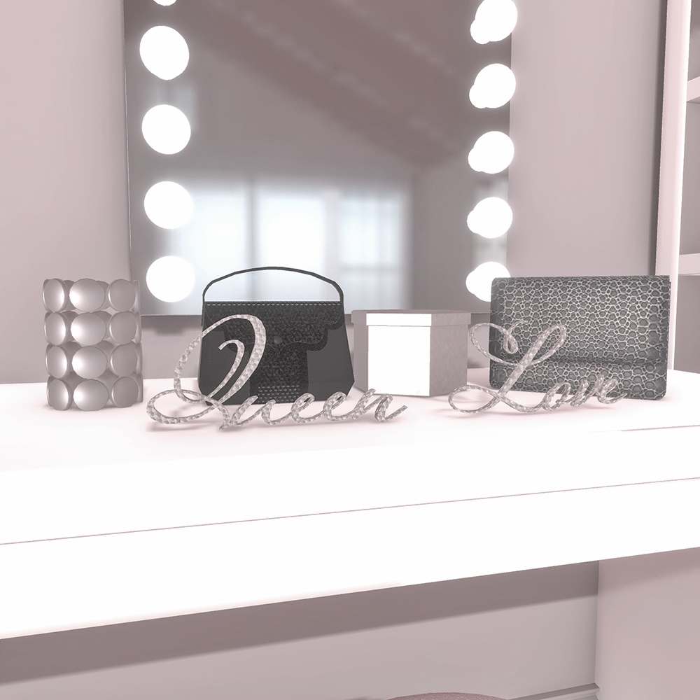 【3Dモデル】ドレッサーとシャンデリア<Beauty Room>