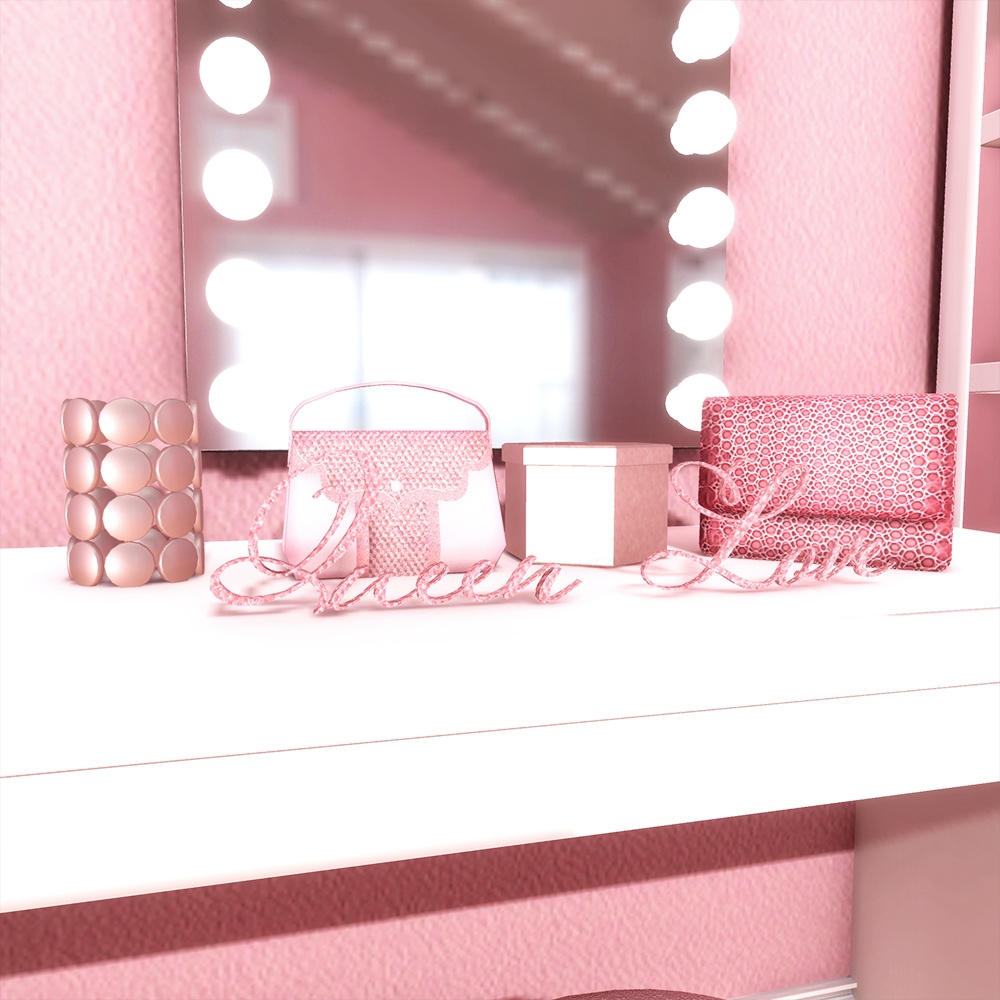 【3Dモデル】ドレッサーとシャンデリア<Beauty Room>