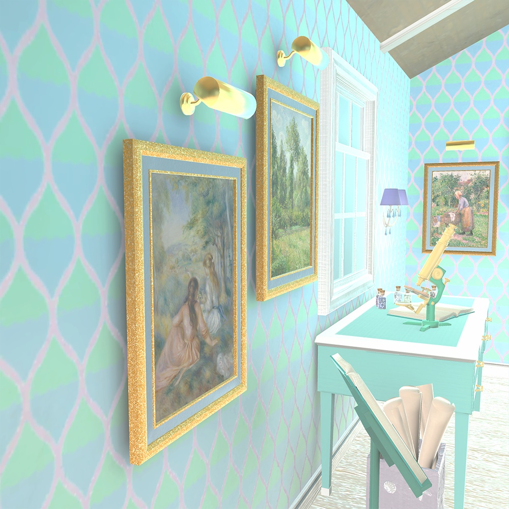 【3Dモデル】額とランプのセット