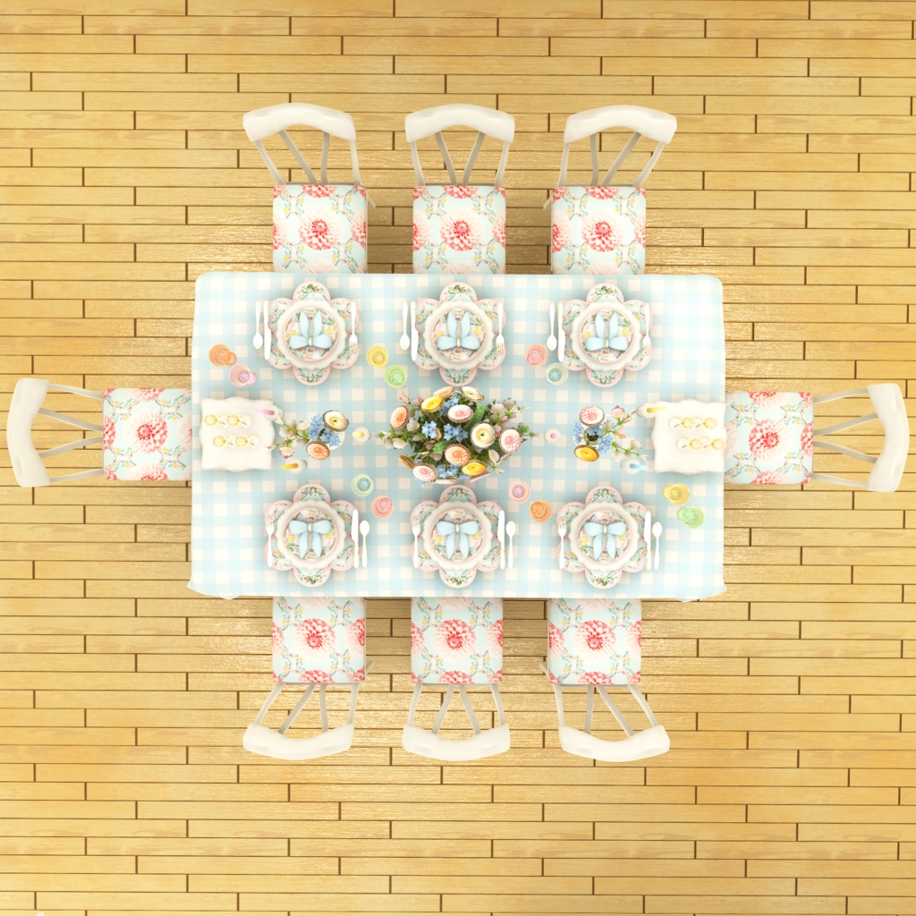 【3D】Party Table -Sweet Country-