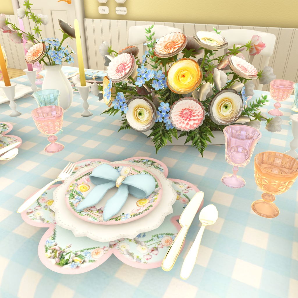 【3D】Party Table -Sweet Country-