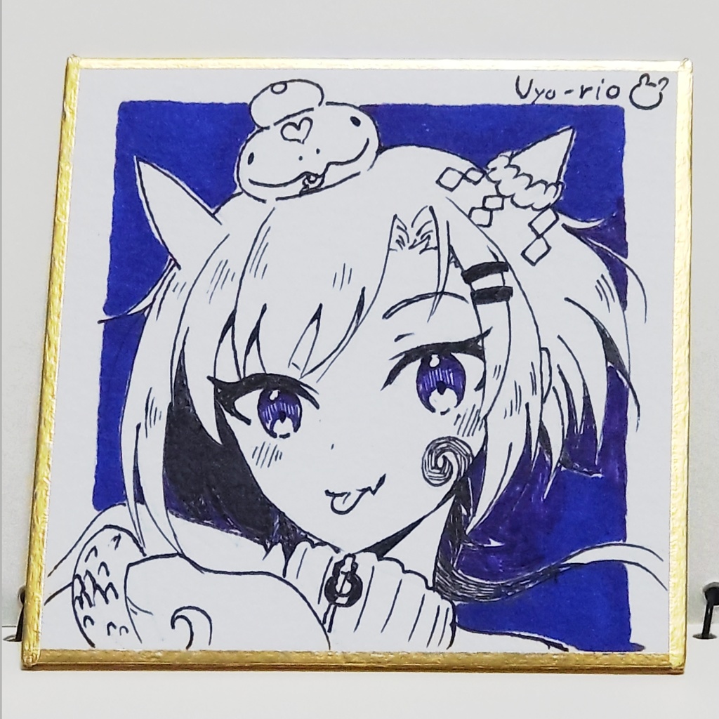 ミニ色紙原画　「トトとカンキツツキ」
