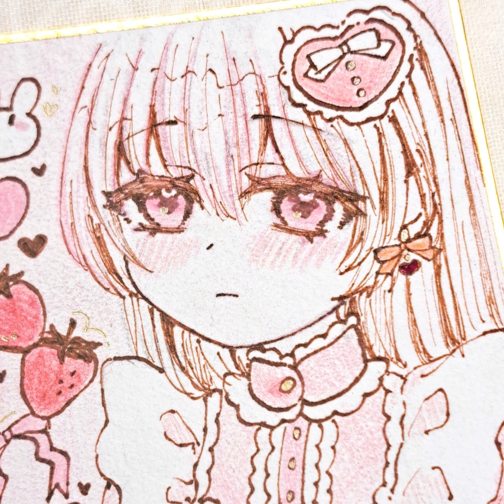 オリジナルバレンタインイラスト【アナログ/豆色紙】