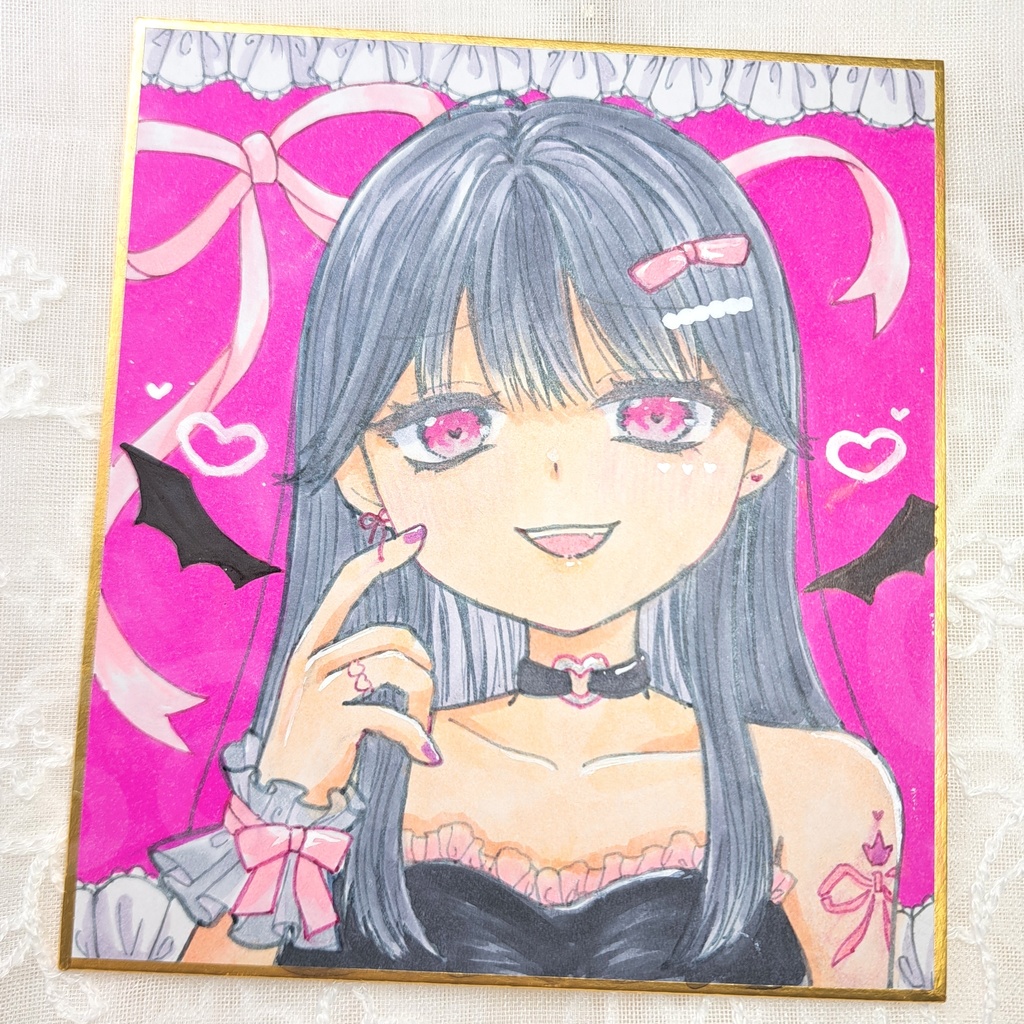 【オリジナルイラスト】小悪魔♡【アナログ/色紙】