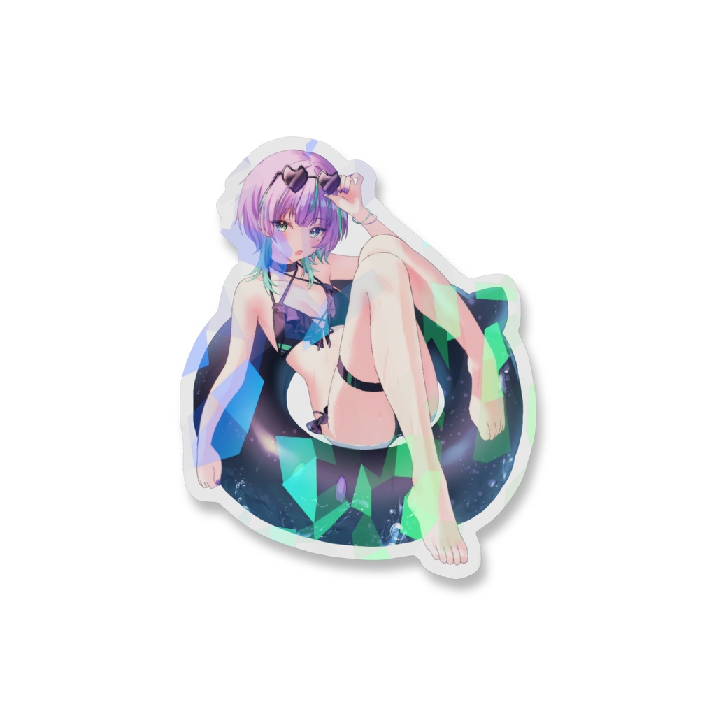 水着ホログラムスマホステッカー