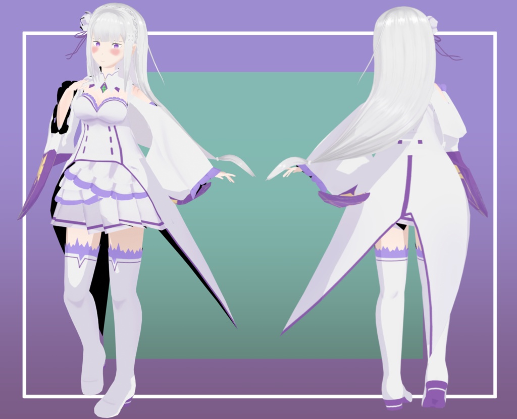 [無料] エミリア  MMDモデル [Re:ゼロから始める異世界生活] - きりは屋 - 2/5
