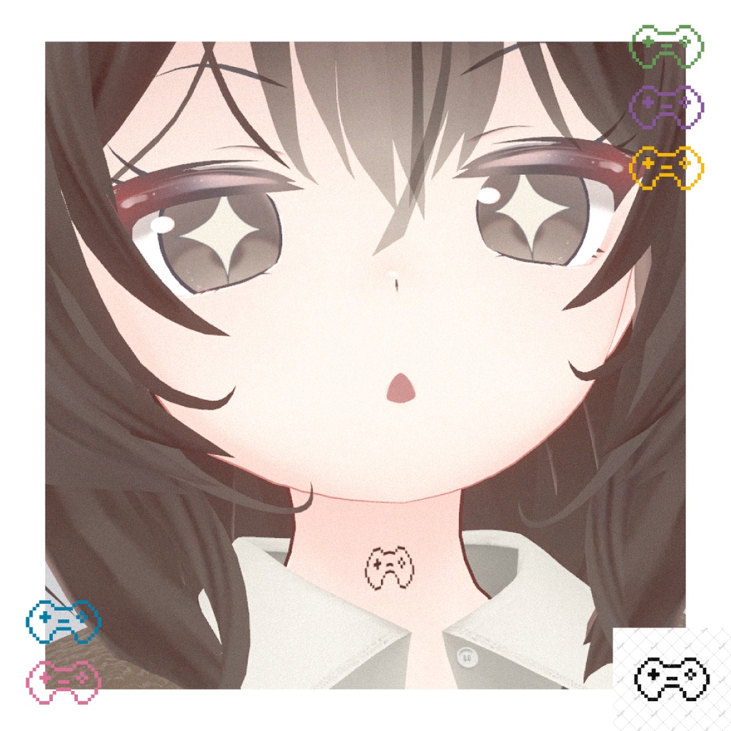 【VRchat】ドットタトゥー(6色)