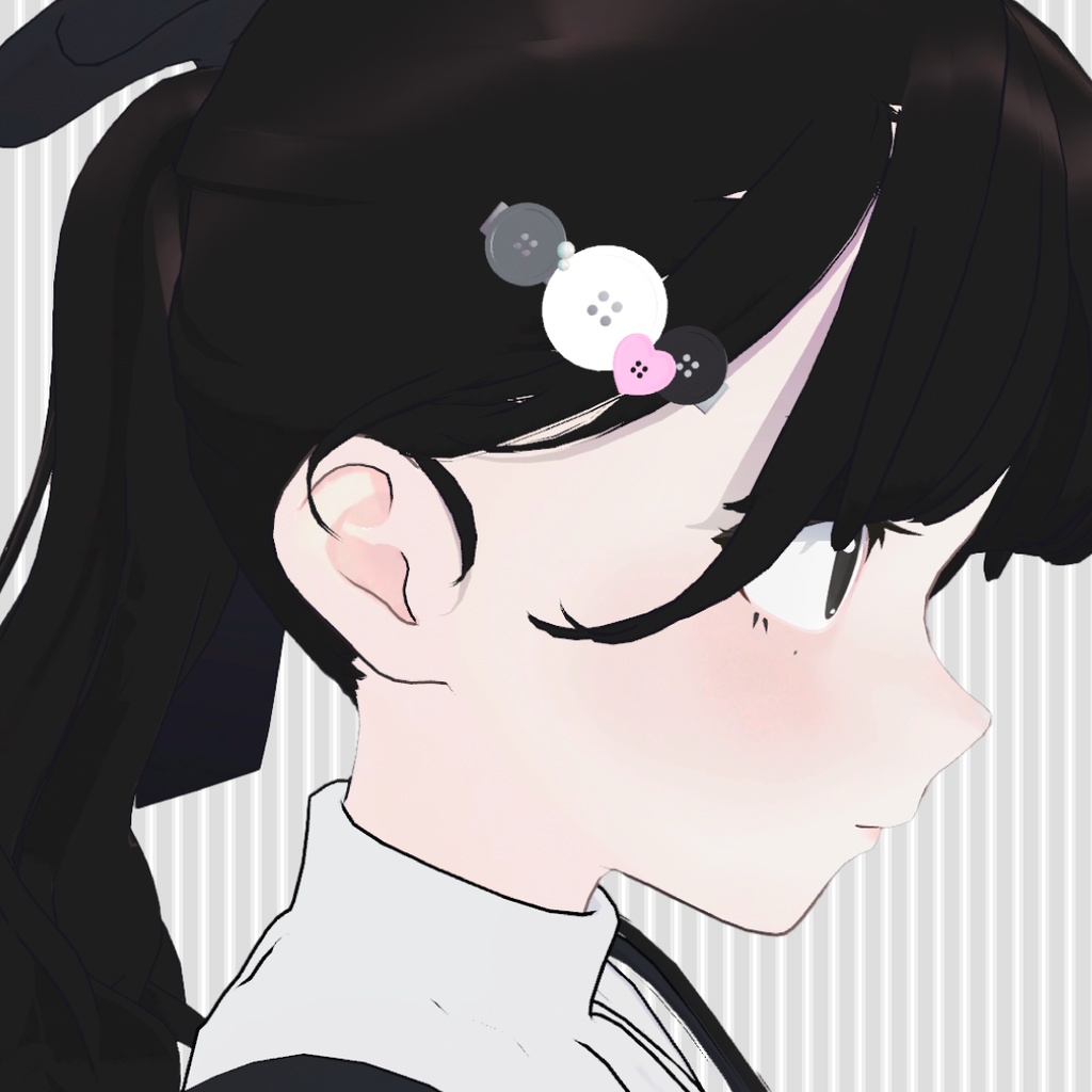 【VRC想定】ボタンヘアピン